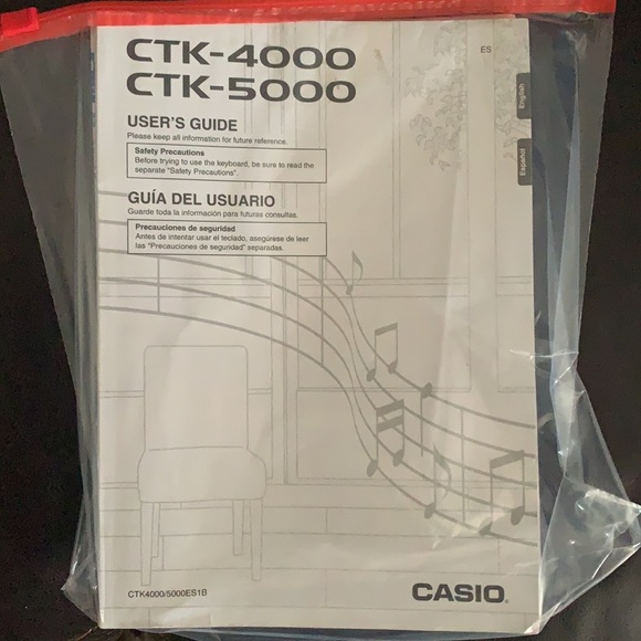 CASIO CTK-4000 PIANO W/ STAND, BOOK GUIDE, & POWER CABLE - Picture 5 of 6